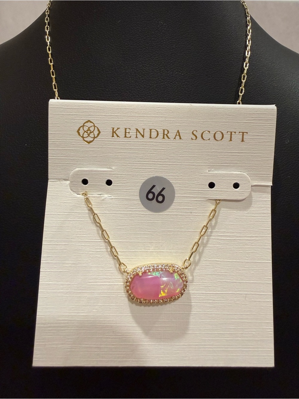 Kendra Scott | Gold Plated & Pink Iridescent Opal Elisa Necklace | #66